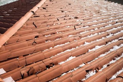 residential hail damaged roof in New Orleans
